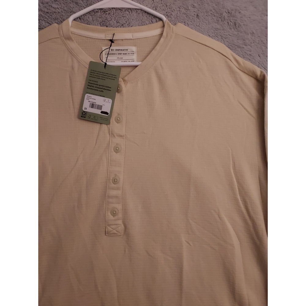 NEW REI Co Op Shirt Womens 2XL XXL Trailsmith Henley Base Layer Hiking SPOTS - Picture 4 of 11